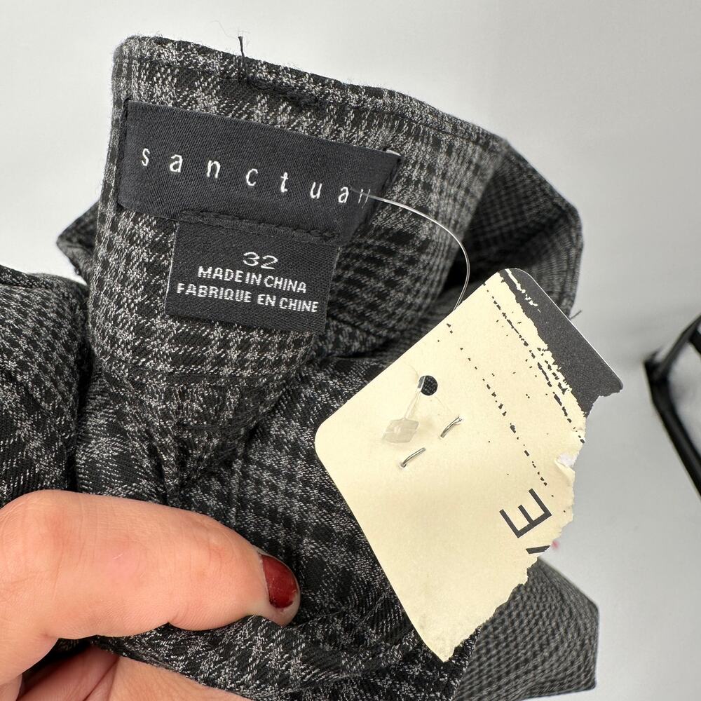 SANCTUARY NWT Evereve Soho Plaid Charcoal Trouser Pant // 32 - Picture 11 of 11
